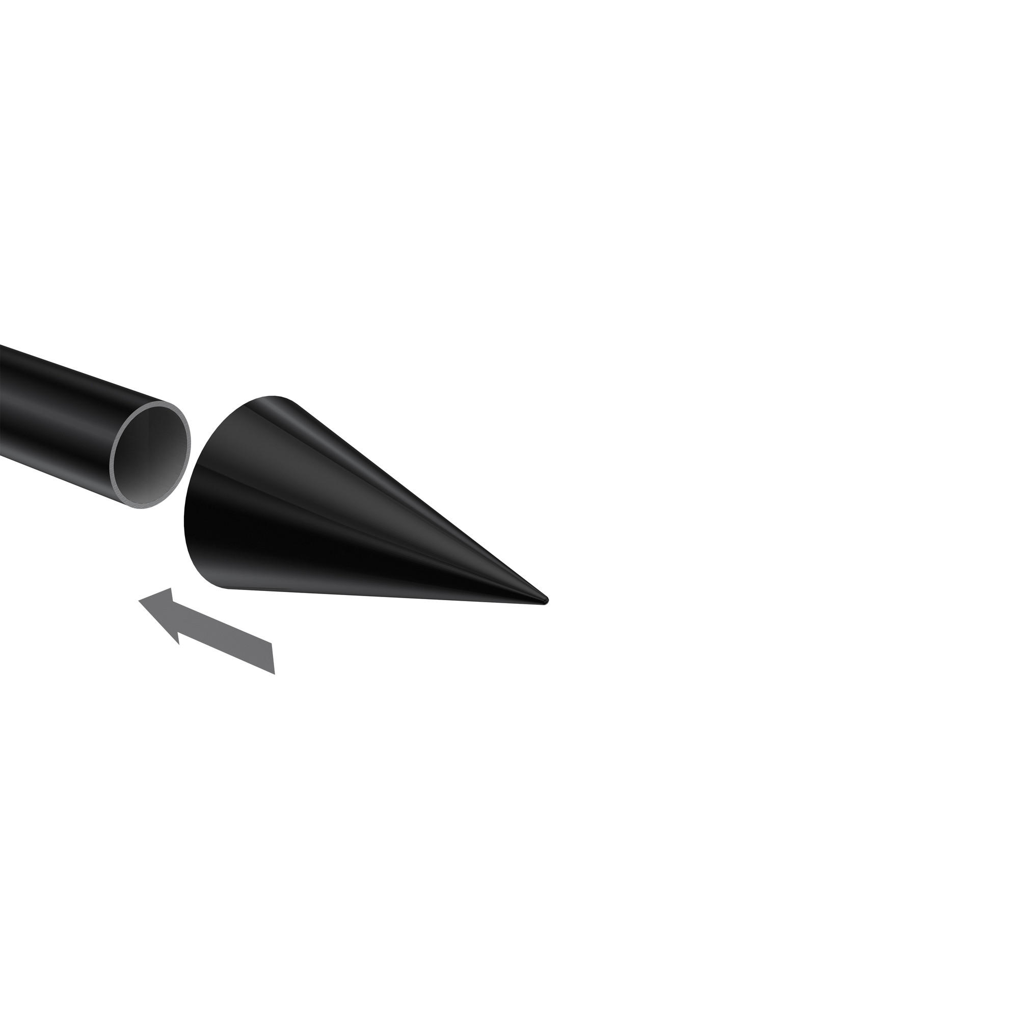 ENDSTÜCKE FÜR GARDINENSTANGEN 20 mm Ø, Savio Schwarz, Packung 2 Stück - Schwarz, Metall (6/3.4/3.4cm) - INTERDECO