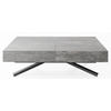 COUCHTISCH Cavetta X höhenverstellbar ausziehbar, Grauer Beton 120-200/80/27-76 cm - Hellgrau/Schwarz, Holzwerkstoff/Metall (80/120/76cm) - WFL GROUP