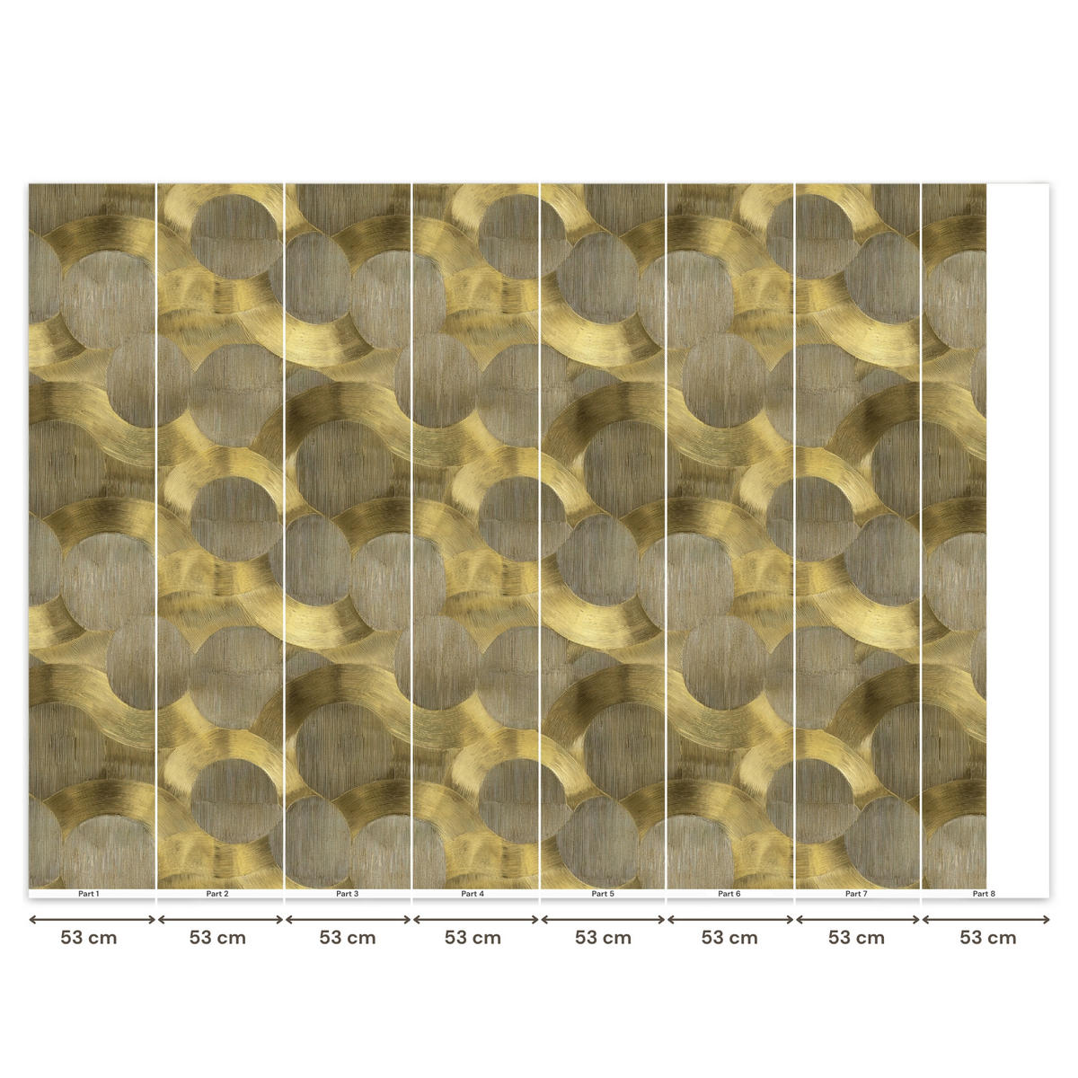 TAPETE - Modern - Geometrisch - Gold - 400x300 cm - Goldfarben, Papier (400/300cm) - OnlyWow