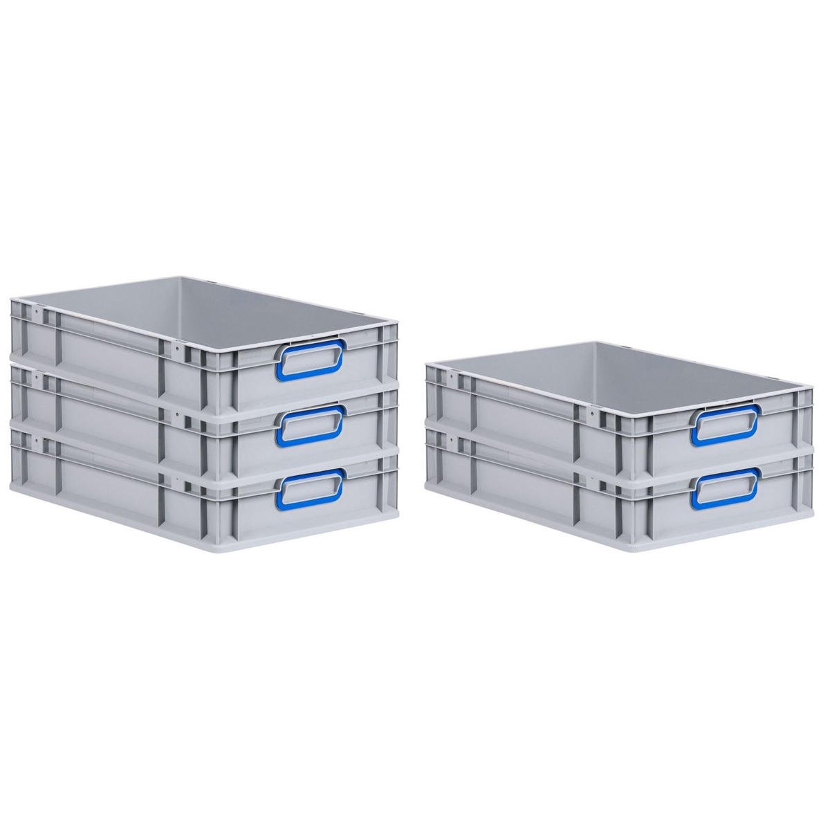 EUROBOX 8x Nextgen Color 12x40x60cm 23 Liter Griffe Blau Geschlossen - Blau, Kunststoff (40/12/60cm) - PROREGAL