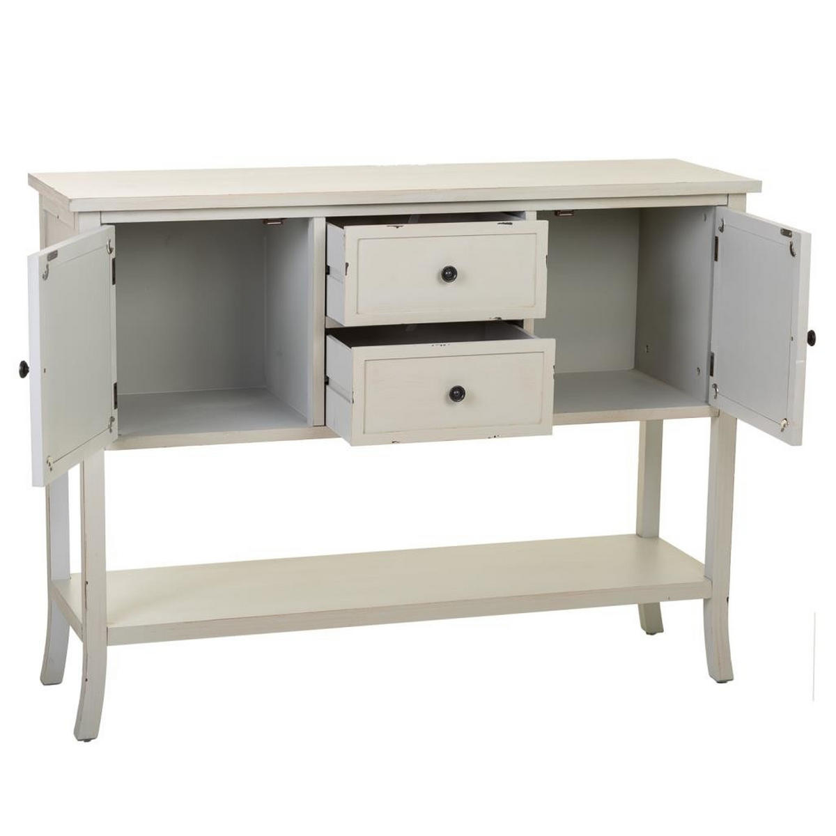 SIDEBOARD aus Holz 121x37x91 cm - Grau, Holz (121/91/37cm) - Wanderlust