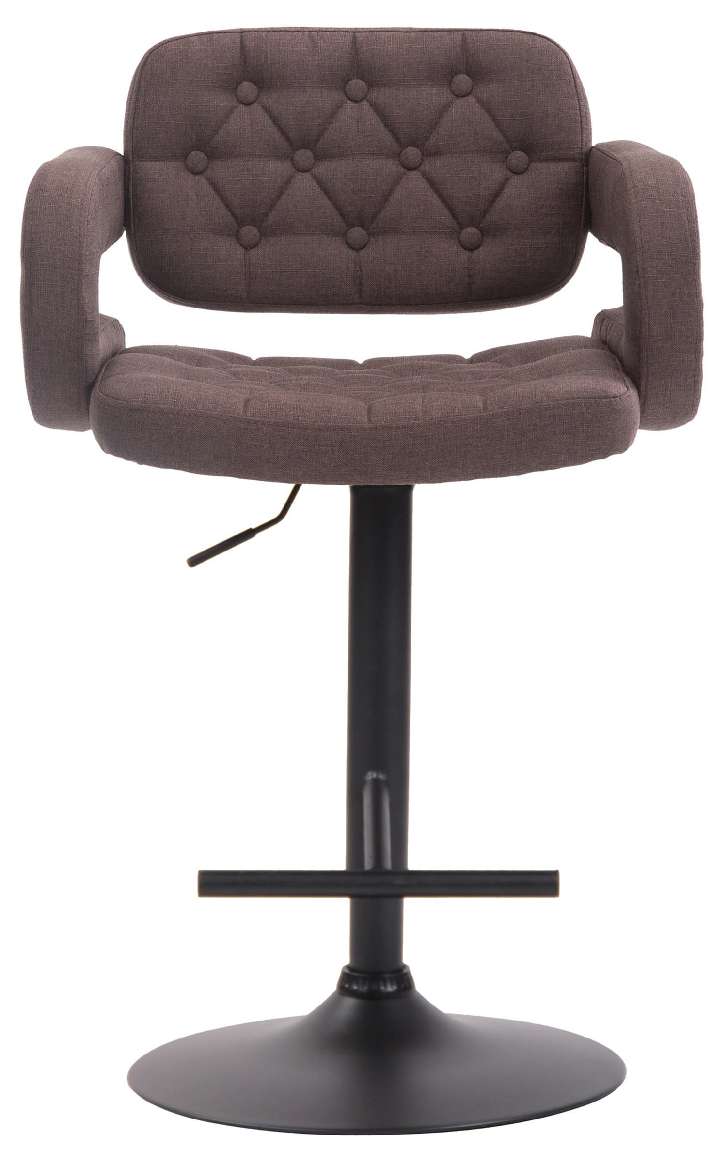 BARHOCKER Dubai, Gestell schwarz, Stoff Braun - Schwarz/Braun, Textil/Metall (52/100/55cm) - TPFLiving