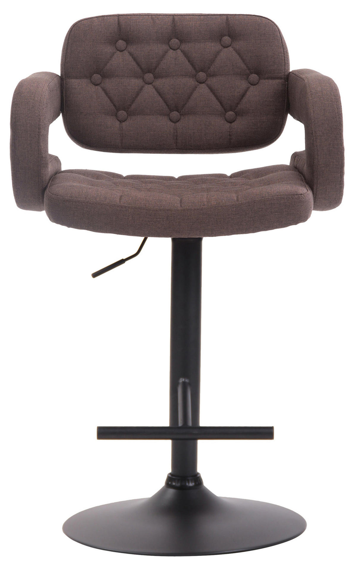 BARHOCKER Dubai, Gestell schwarz, Stoff Braun - Schwarz/Braun, Textil/Metall (52/100/55cm) - TPFLiving