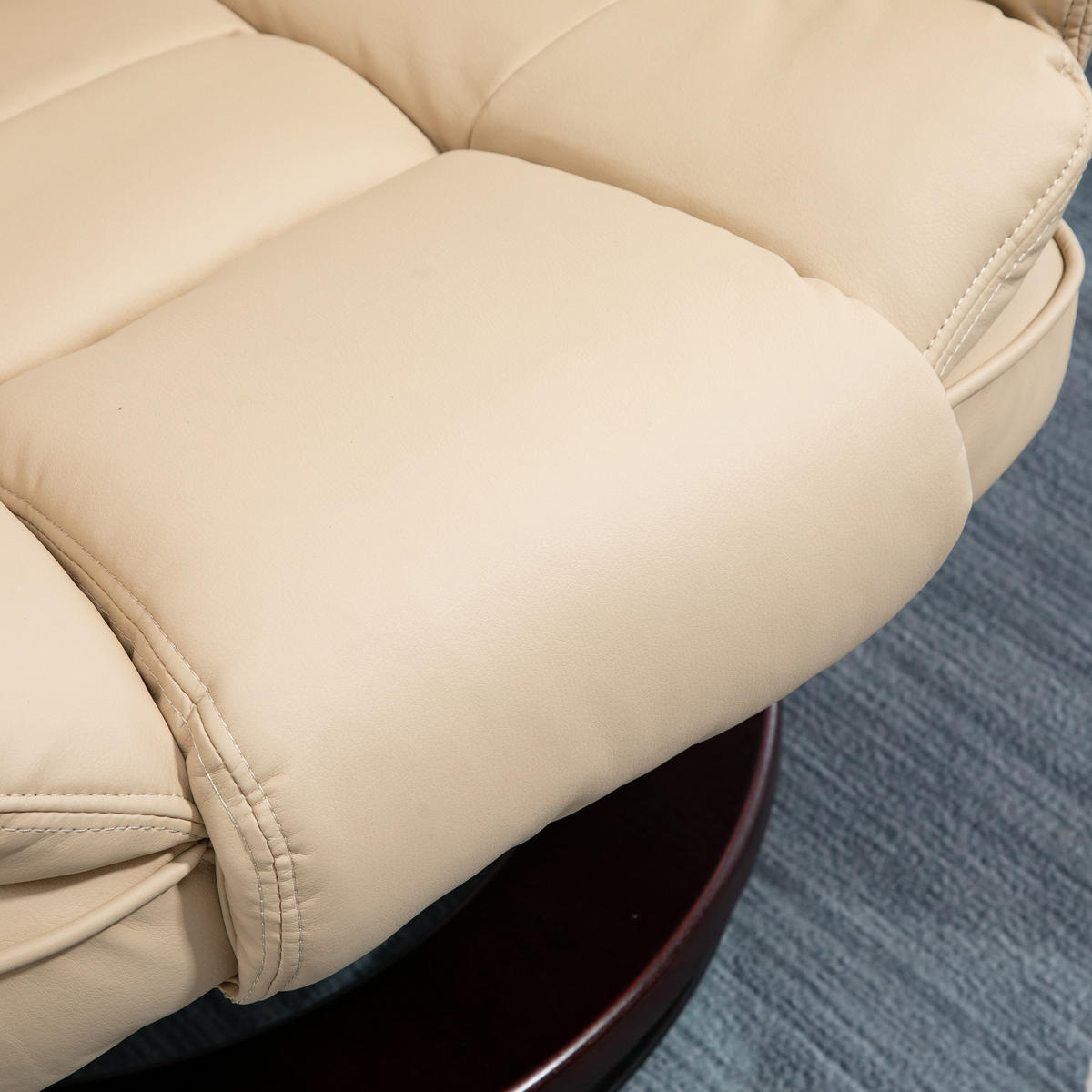 RELAXSESSEL DE-17417 135° neigbar, 360° drehbar mit Fußstütze Beige - Beige, Holz (82/106/85cm) - ComfortXL