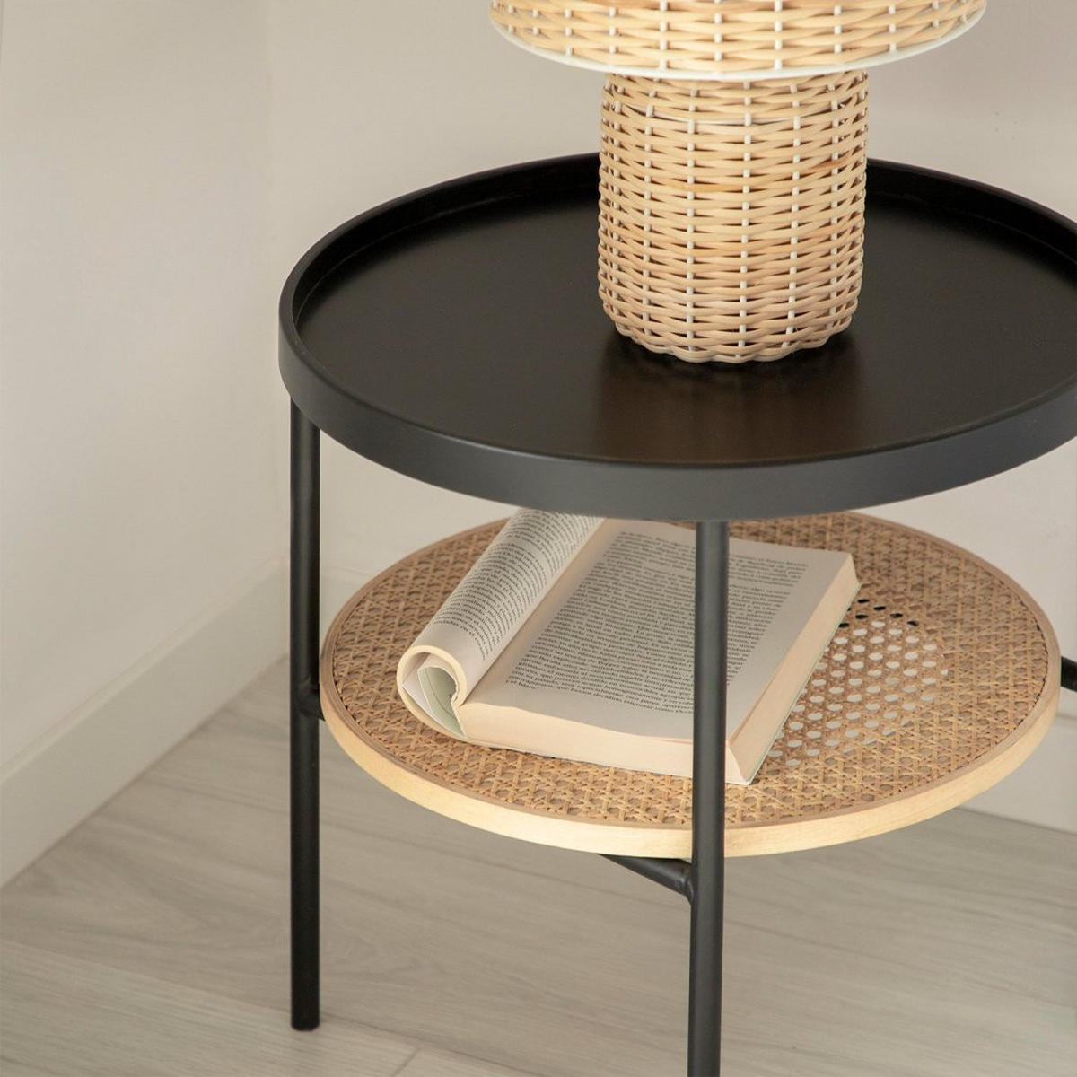 BEISTELLTISCH Niko Schwarz 45 cm x 46,5 cm 2er-Set - Schwarz, Metall (45/45/46cm) - Klast Home