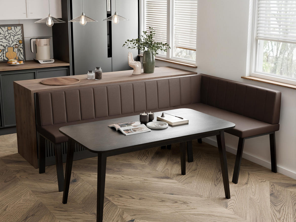 ECKBANK rechts MONO Y Kunstleder gesteppt, 142/196 cm Braun - Braun, Kunststoff/Textil (142/196cm) - Idohome