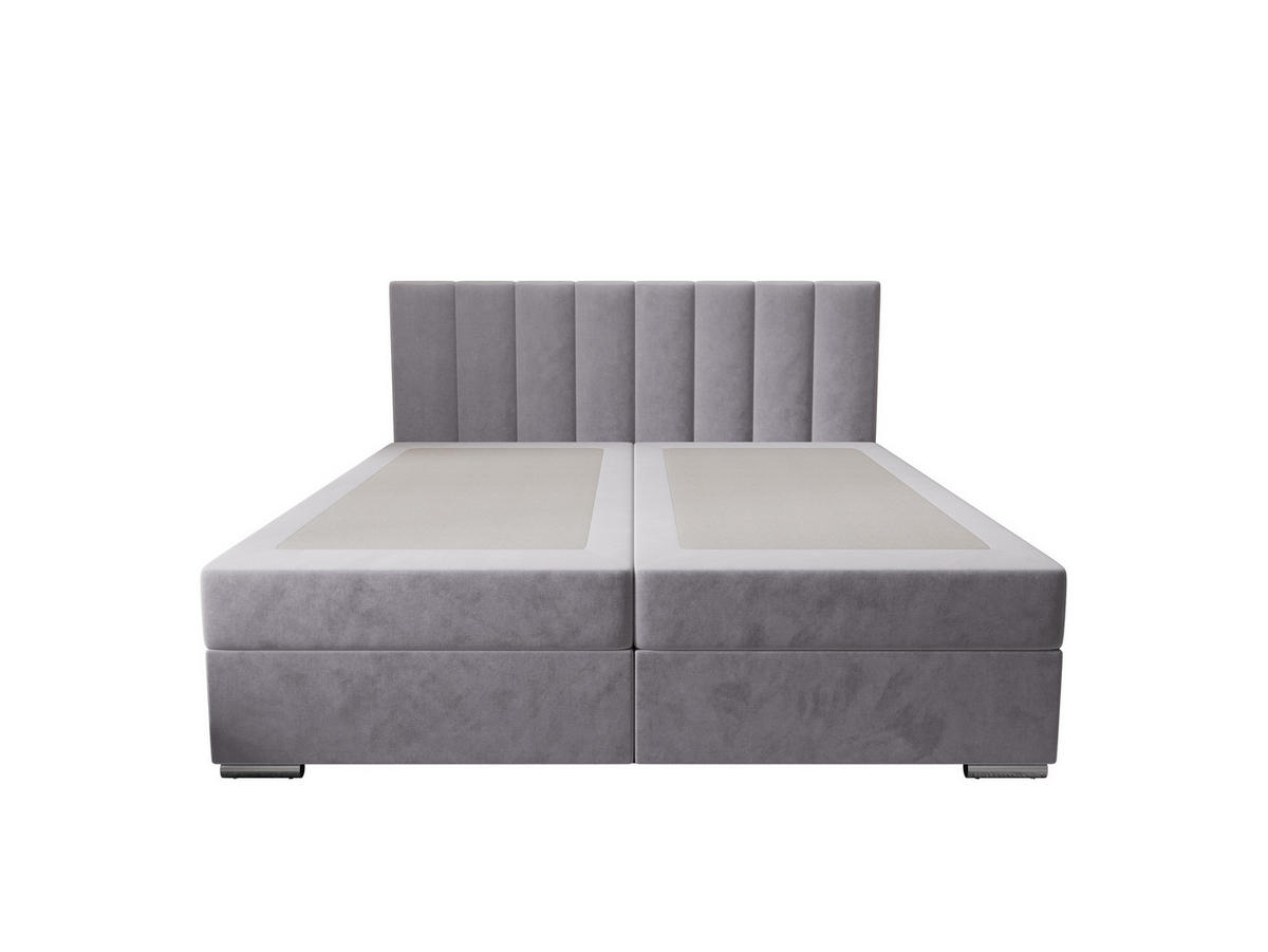 BOXBETT ZILANO 2 mit Matratze H3 und Topper 160x200 Itaka 50 - Hellgrau, Holz/Textil (160/200cm) - Bedante
