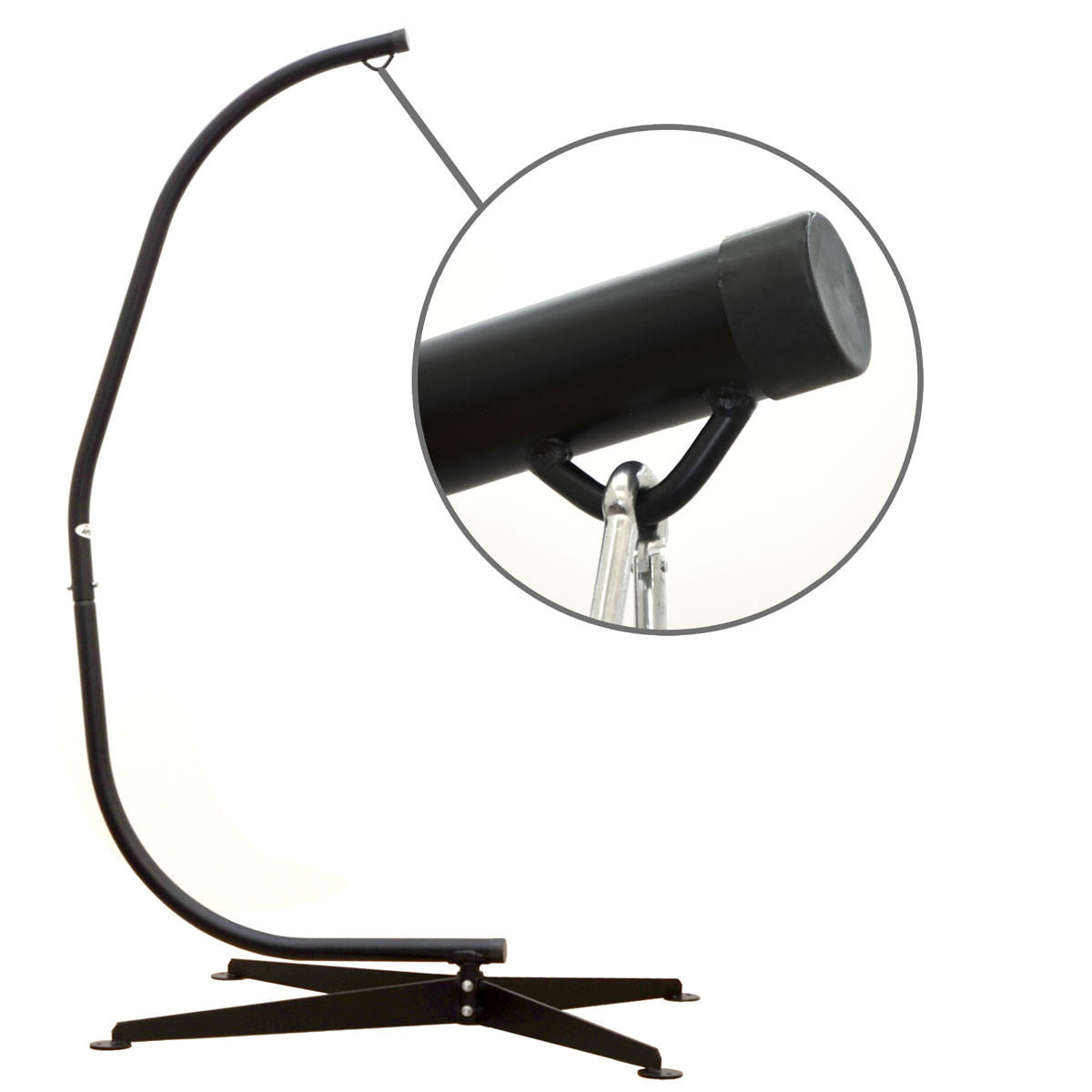 HÄNGESTUHLGESTELL bis 120kg, 205cm, Schwarz - Schwarz, Metall (112/97/79cm) - Amanka