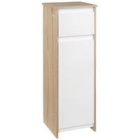 MIDISCHRANK DE-12519 32,6/30/90 cm mit 1 Schublade und 1 Tür Weiß / Naturholz - Weiß, Holzwerkstoff (30/90/32.6cm) - ComfortXL
