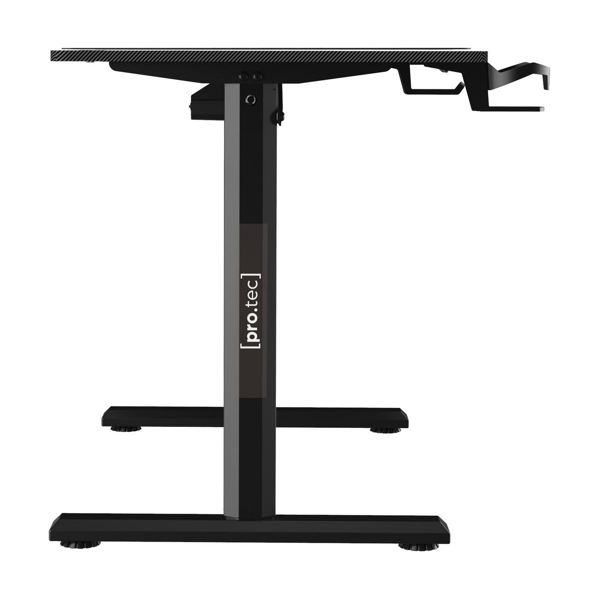 SCHREIBTISCH höhenverstellbar Pomona - Schwarz, Holzwerkstoff/Metall (60/110/117cm) - pro.tec