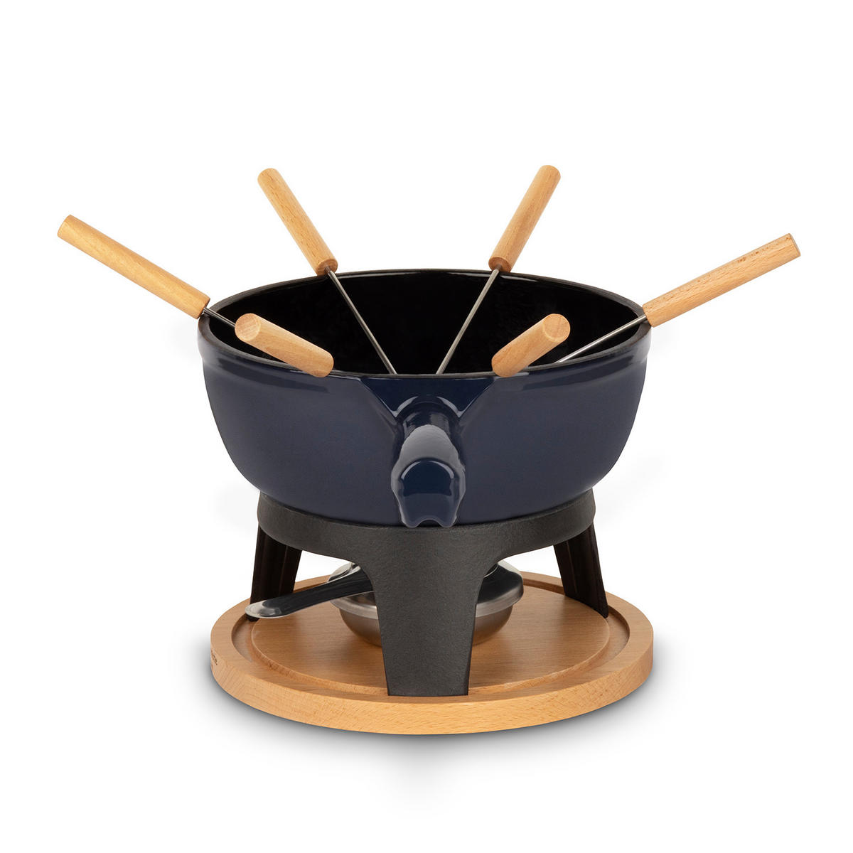 FONDUE-GERÄT MONT JOUX Blau, Gusseisen emailliert, 1.8 liters - Dunkelblau, Metall (21/17/21cm) - La Fonderie 1890
