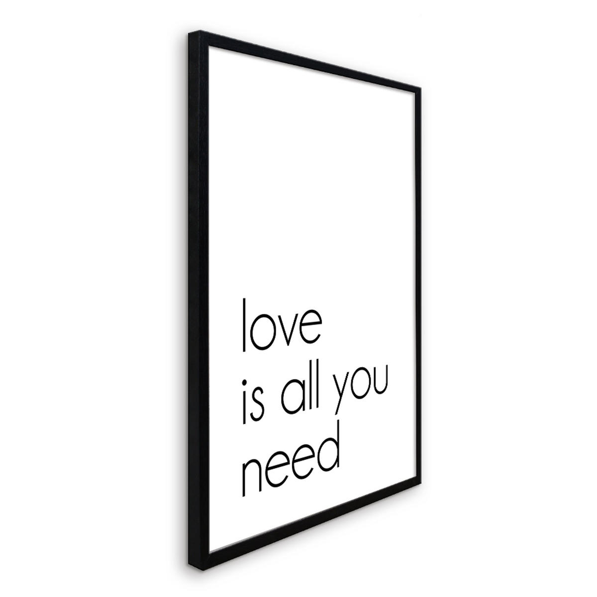 BILD mit Rahmen 2er Set 51x71 cm Spruch: Liebe - Weiß, Holz (51/71cm) - artissimo