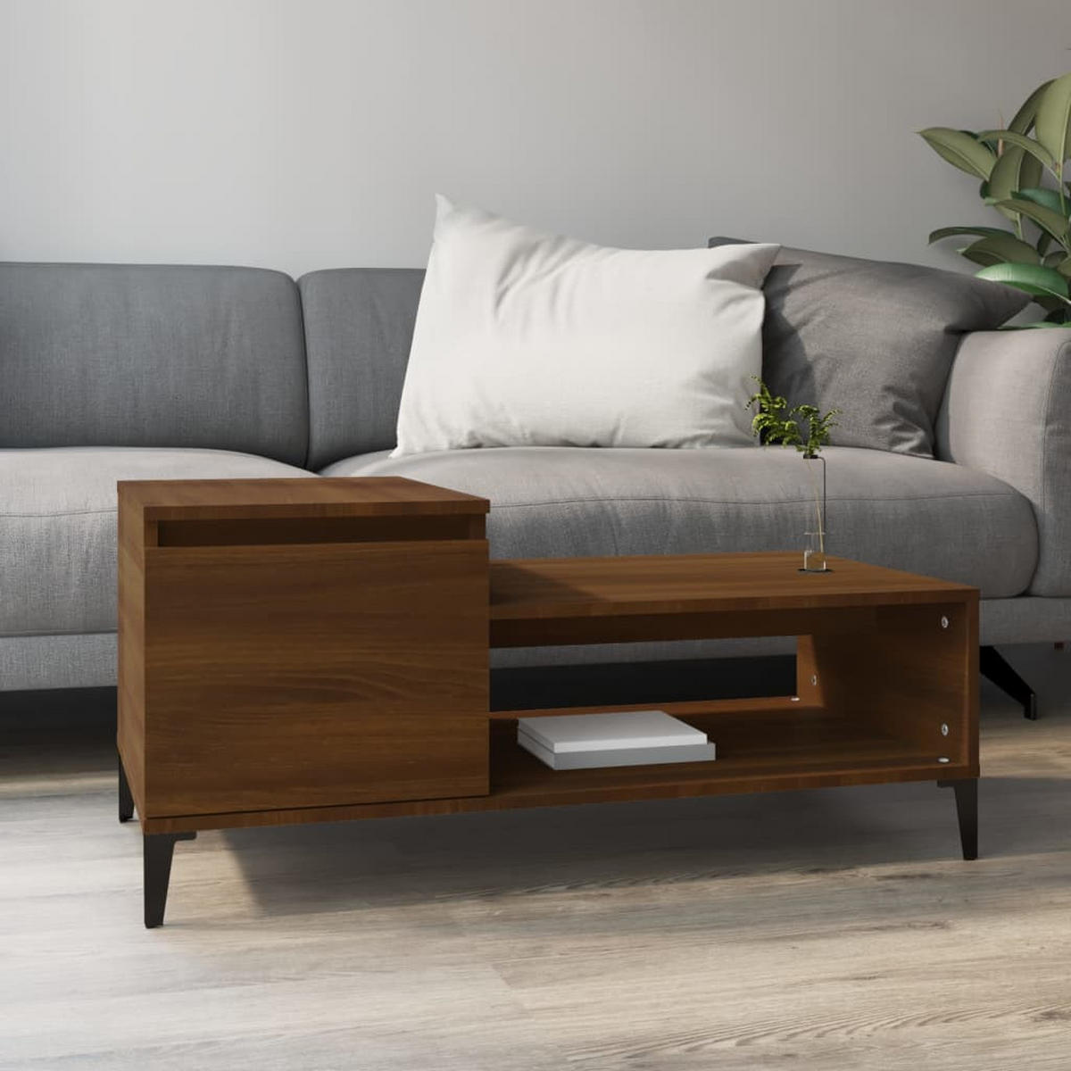 COUCHTISCH Braun Eichen-Optik 100x50x45 cm Holzwerkstoff - Braun, Holzwerkstoff (100/50/45cm) - furnicato
