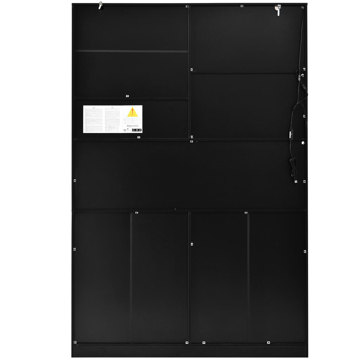 BUFFETSCHRANK Weiß-Schwarz 120.5/40/180 cm - Weiß, Holz (120.5/180/40cm) - PANGIVO
