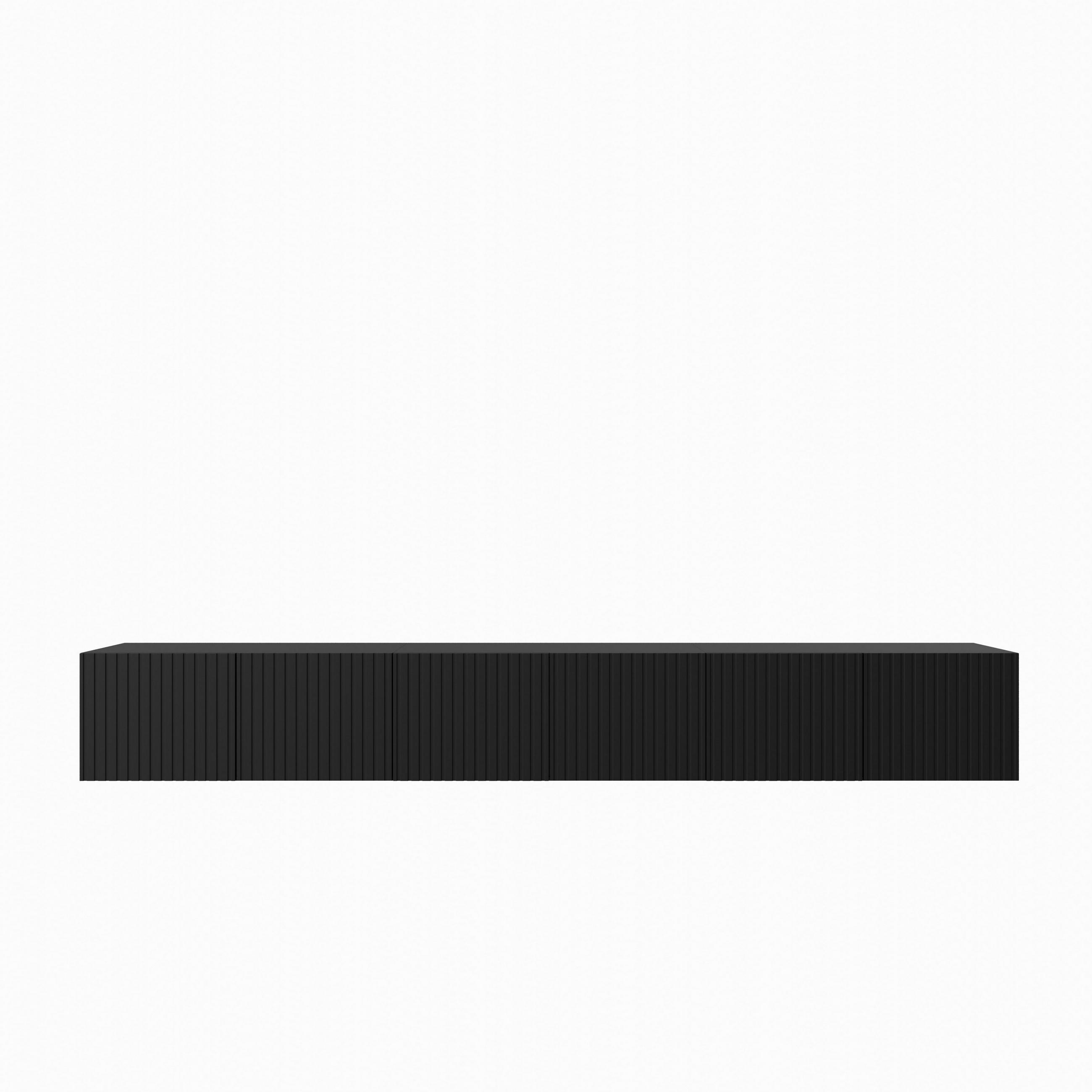 LOWBOARD LIVO 300/41/40 cm, Hängender TV-Schrank Schwarz - Schwarz, Holzwerkstoff (300/41/40cm) - MASSENO