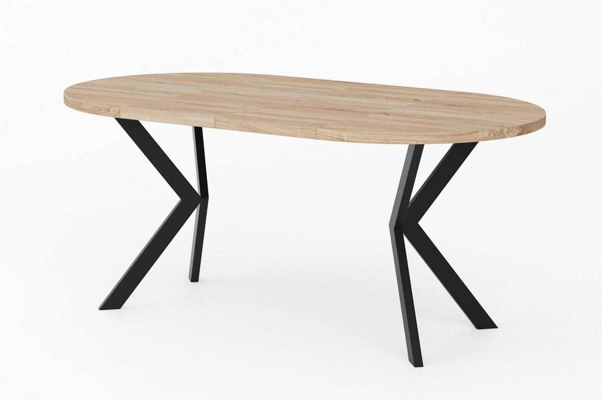 ESSTISCHE EDEN - Schwarz/Sonoma Eiche, Holzwerkstoff (90/90/76cm) - Meblini