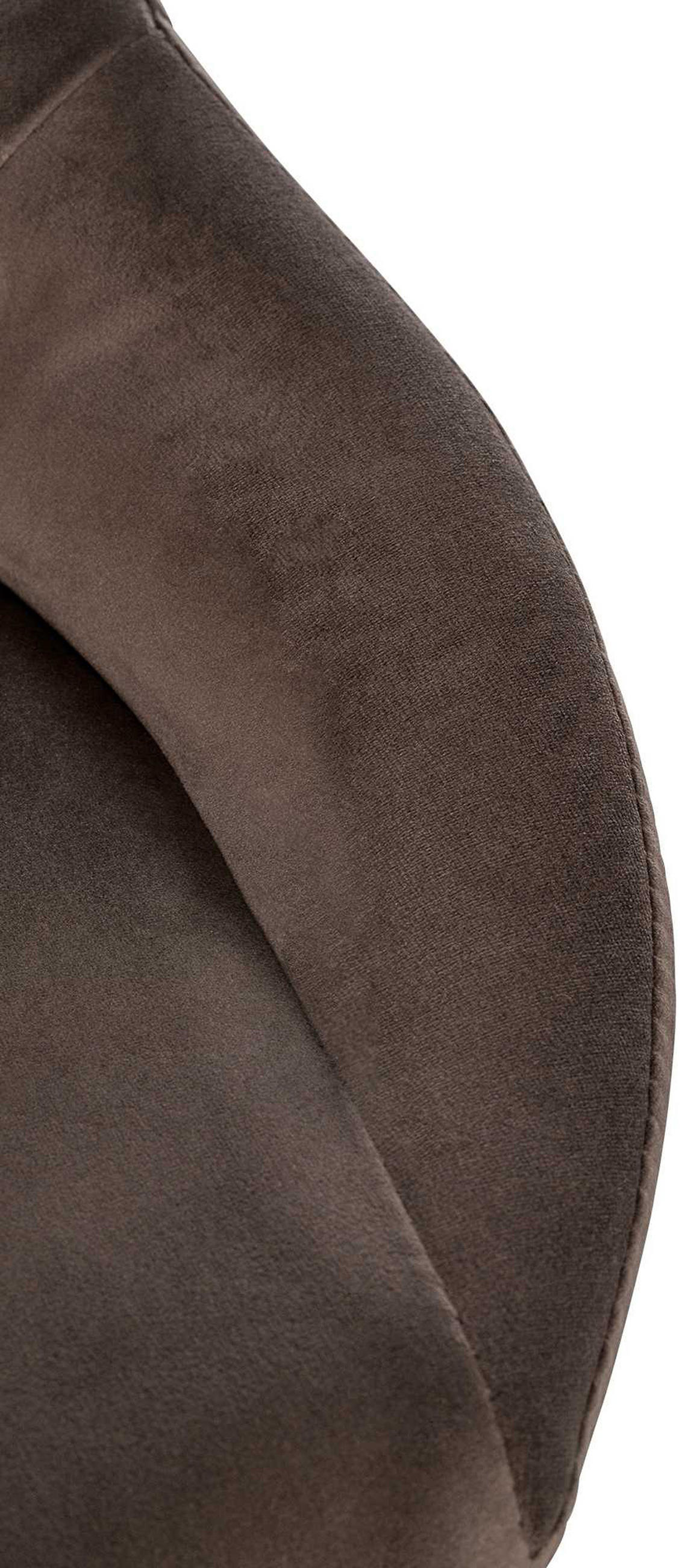 BARHOCKER Milos Samt chrom braun - Chromfarben/Braun, Textil/Metall (47/106/48cm) - TPFLiving