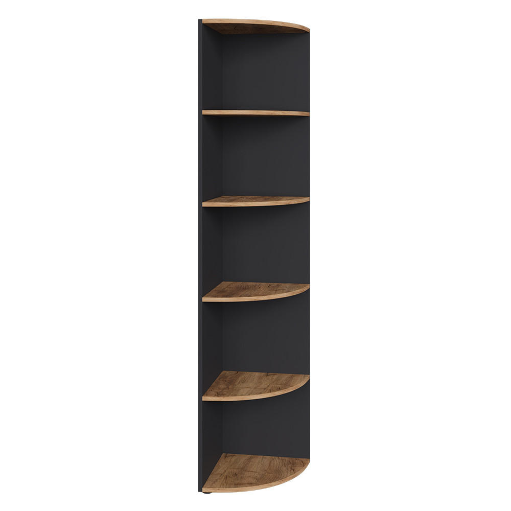 ECKREGAL Ecki Anthrazit/Goldkraft Eiche 40 x 180.6 cm - Anthrazit/Eiche Wotan, Holzwerkstoff (40/180/40cm) - Vicco