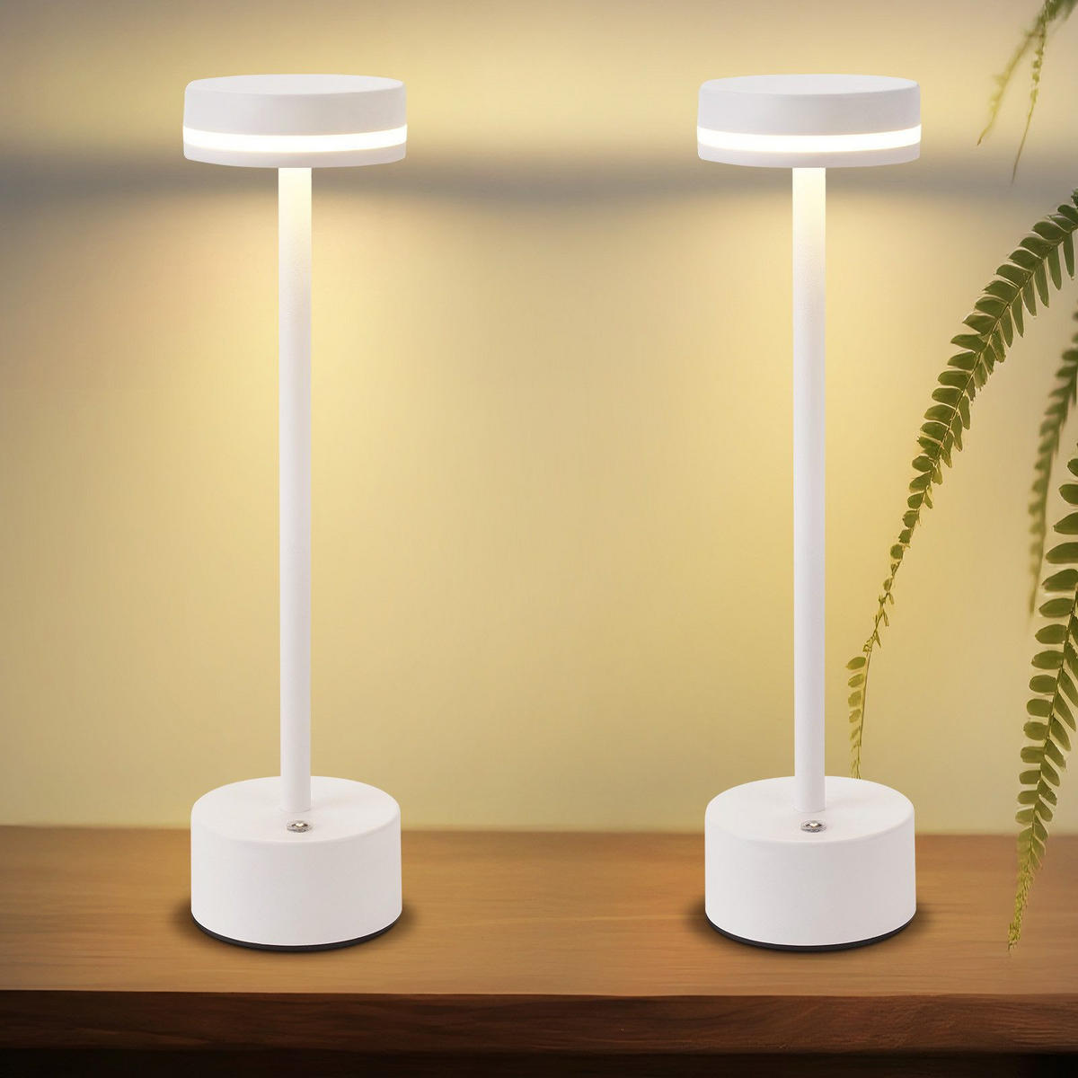 LED stolní lampa Abercron 8/8/31,5 cm (sada 2 ks) - bílá, kov (8/8/31.5cm) - Nettlife