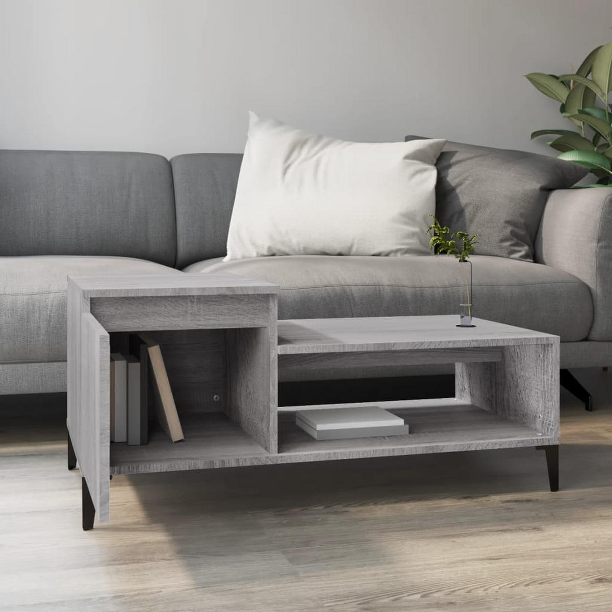 COUCHTISCH Grau Sonoma 100x50x45 cm Holzwerkstoff - Grau, Holzwerkstoff (100/50/45cm) - furnicato