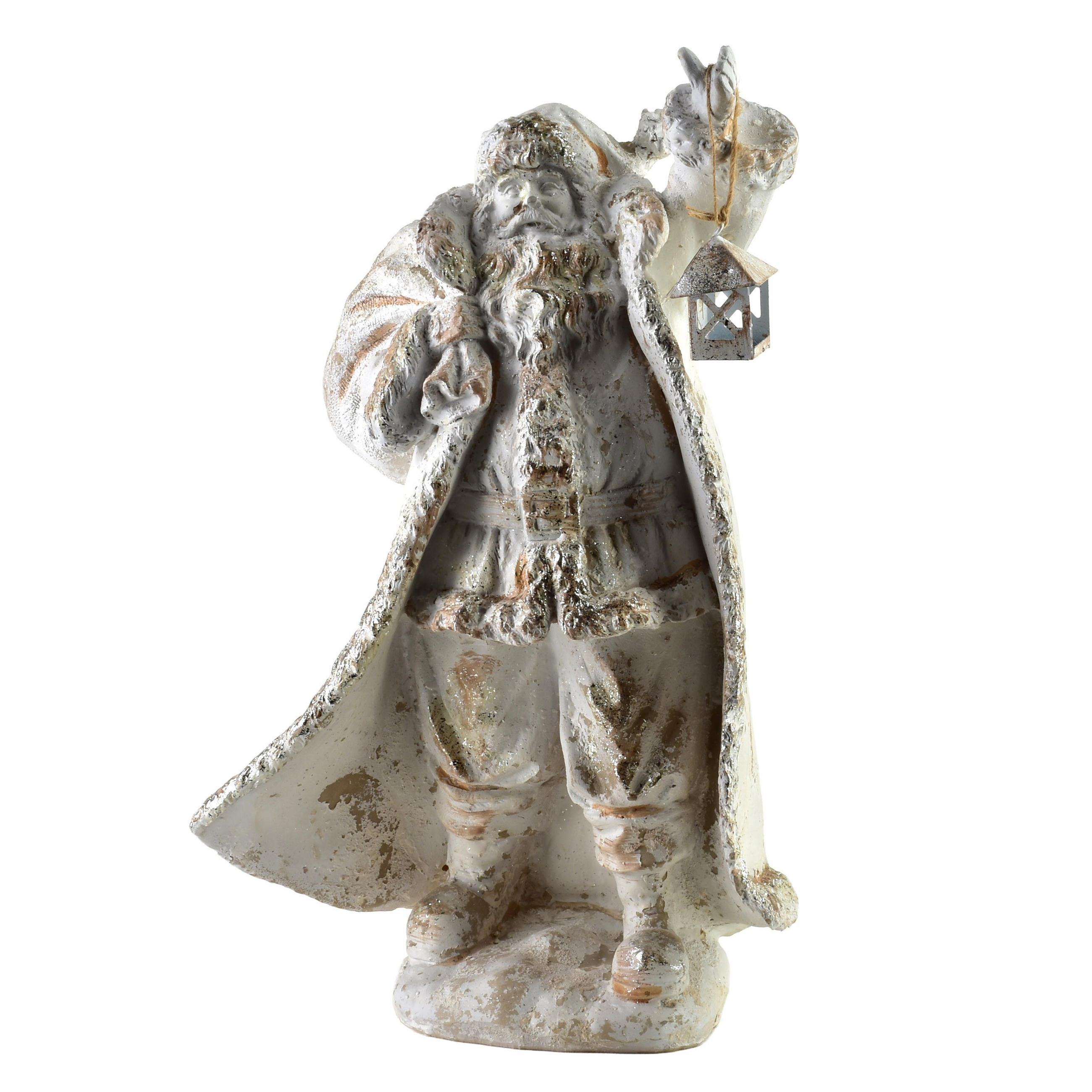DEKOFIGUR Santa Lila Weiß 27x16x41 cm Kunststoff - Weiß, Kunststoff (16/41/27cm) - Mondex