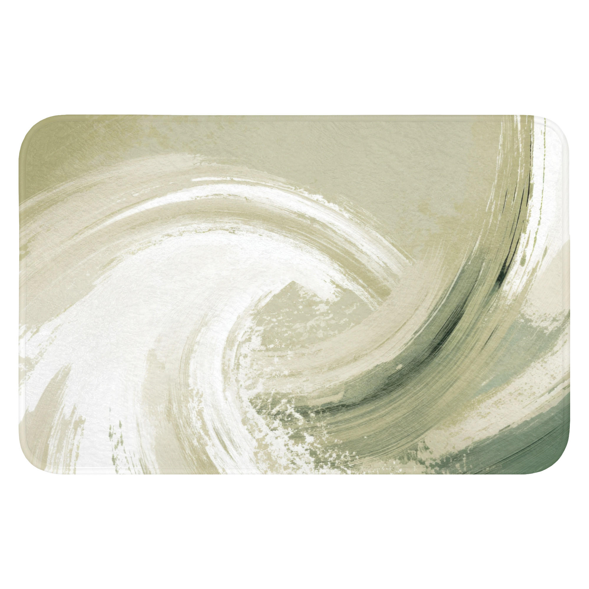 BADEMATTE Abstrakt - Pinselstriche - Wellen - Grün Rutschfest 60x40 cm - Mintgrün, Kunststoff/Textil (60/40cm) - OnlyWow