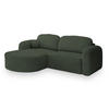 ECKSOFA AMILIA L-S Grün Boucle-Stoff mit Schlaffunktion - Grün, Holz (263/174cm) - MASSENO