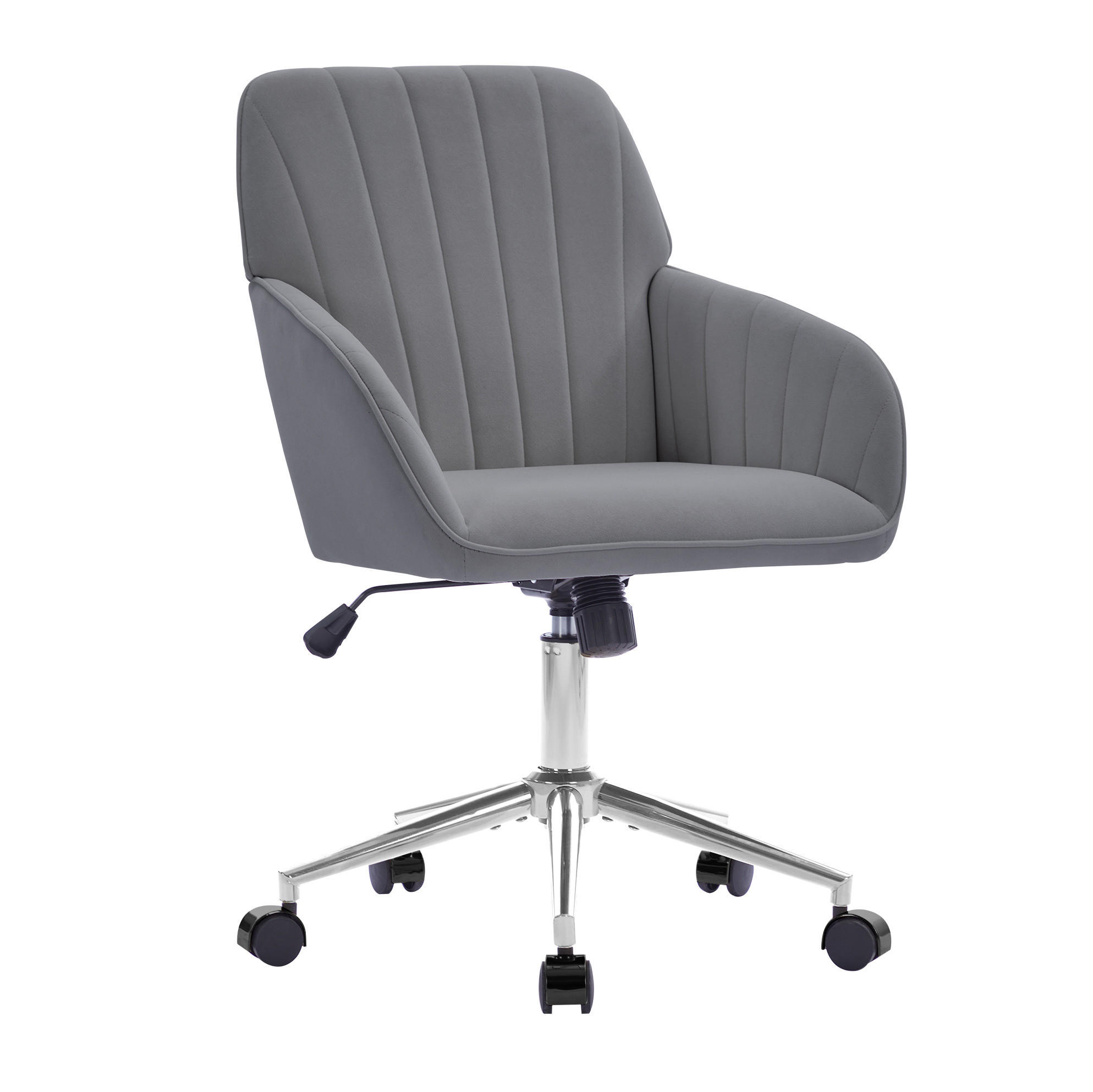 BÜRODREHSTUHL höhenverstellbar Samt Grau - Grau, Metall (60/97/62cm) - Meubliv