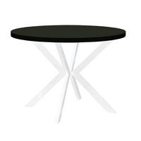 ESSTISCH ENDIK, Durchmesser: 100 / 200 cm, Farbe: Schwarz / Weiß - Schwarz/Weiß, Holz (200/100/77cm) - Dekori_Interiors
