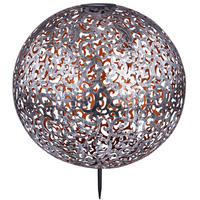 LED WEGELEUCHTE Solar Stecklampe Silber - Silberfarben, Metall (40/40/50cm)