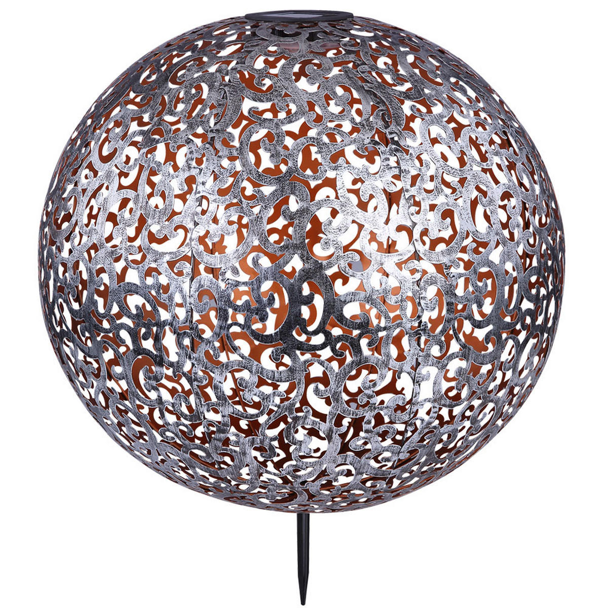 LED WEGELEUCHTE Solar Stecklampe Silber - Silberfarben, Metall (40/40/50cm)