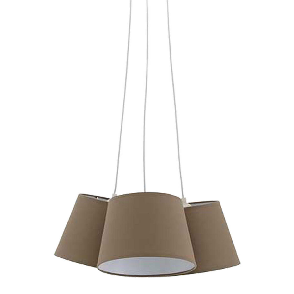 HÄNGELEUCHTE TELA Textilschirm Braun - Braun, Metall (47.2/47.2/128cm) - Briloner
