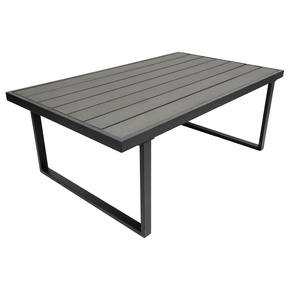LOUNGESET - 3-teilig - Eisen / Webstoff - Grau / Anthrazit - Schwarz/Grau, Kunststoff/Textil - home24