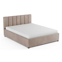 POLSTERBETT VIANA 200/200 in Velours Beige - Beige, Holz/Holzwerkstoff (200/200cm) - Deine Möbel 24