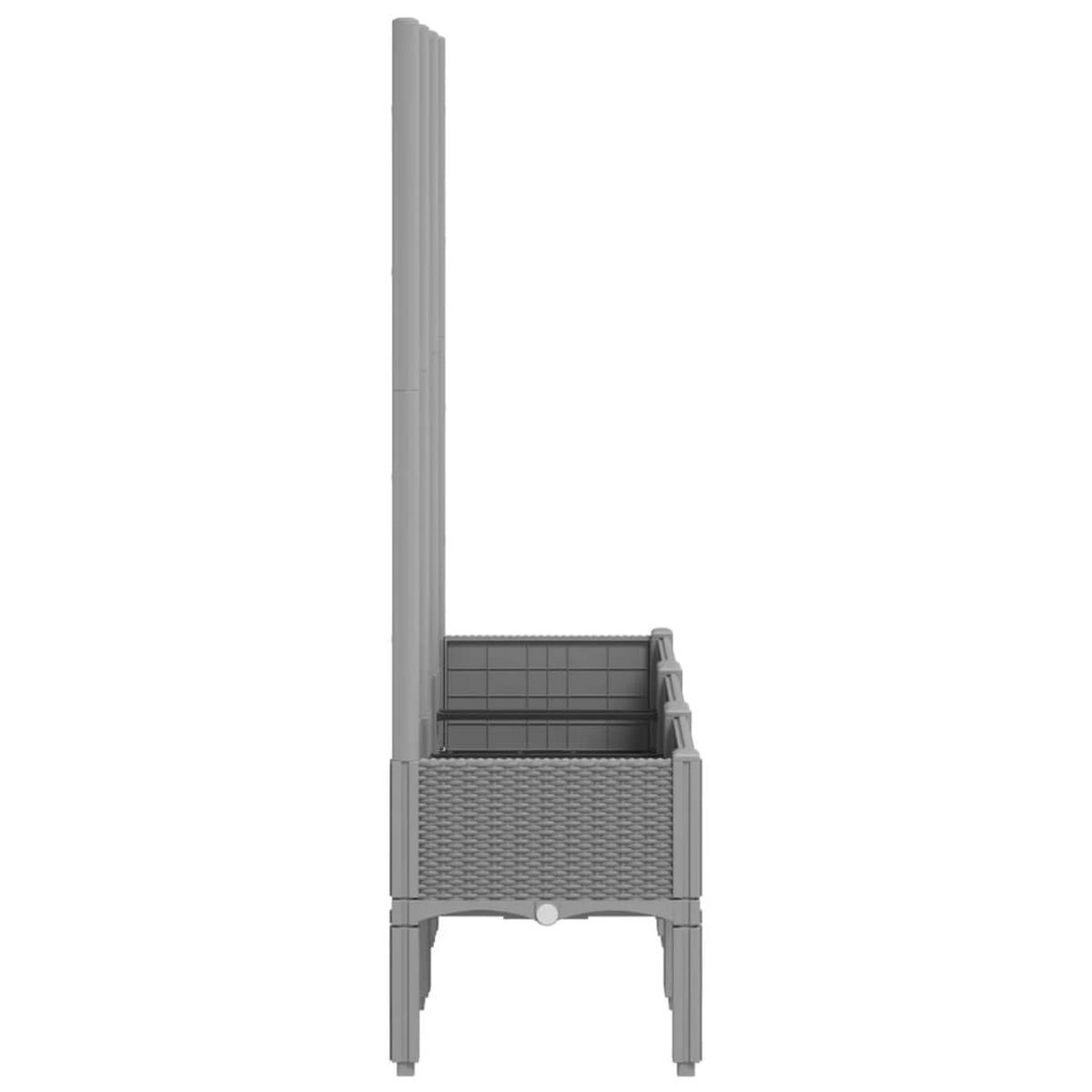 PFLANZKÜBEL Mit Rankgitter Hellgrau 120/40/142 Cm Pp - Grau, Kunststoff (120/142/40cm) - vidaXL