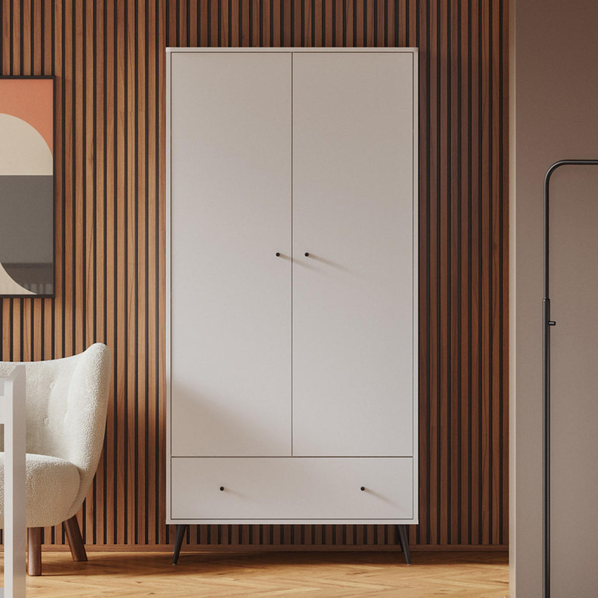 SCHRANK 2 Türen Blanca Weiß - Weiß, Holzwerkstoff (90/185/50cm) - Petits-meubles