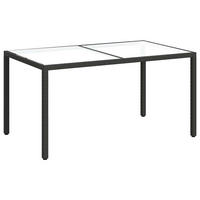 GARTENTISCH 150/90/75 Cm Gehärtetes Glas Poly Rattan Schwarz - Schwarz, Kunststoff (90/150/75cm) - vidaXL