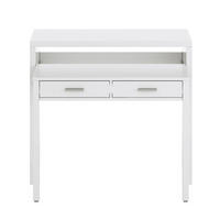 KONSOLENSCHREIBTISCH ausziehbar mit 2 Schubladen - L100 cm Consola - Weiß, Holzwerkstoff (36/99/88cm) - Calicosy