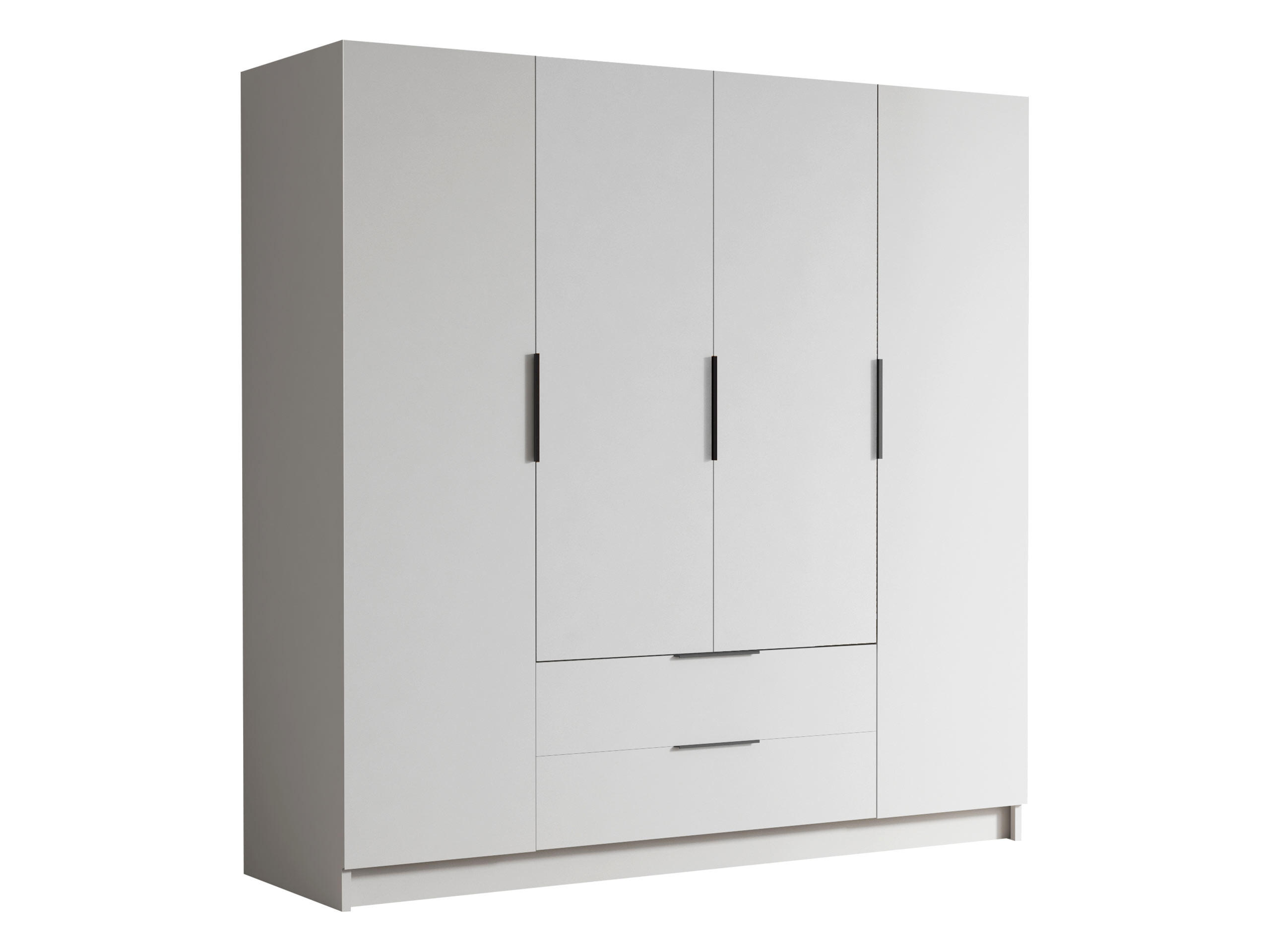 Mirjan24 Kleiderschrank Weiß, Schwarz 200x216x60 cm