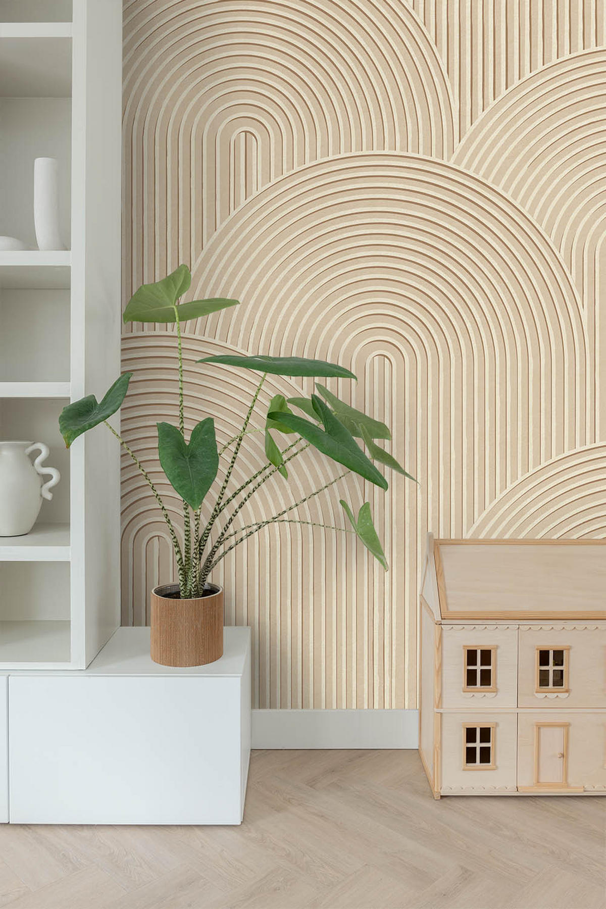FOTOTAPETE 3D Muster 250 x 279 cm - Beige, Papier (250/279cm) - ESTAhome