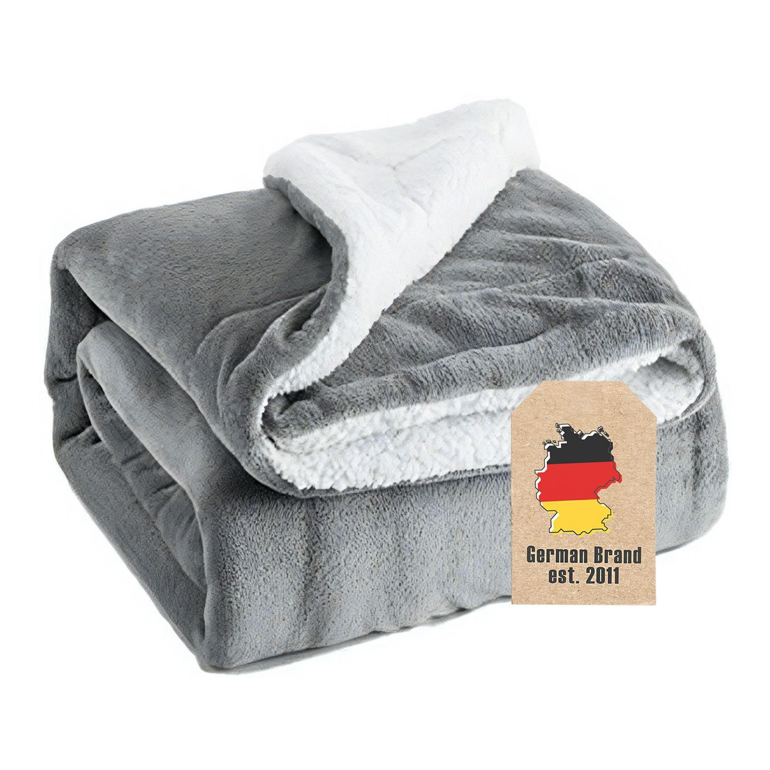 KUSCHELDECKE Sherpa 200 / 150 cm (Grau) - Grau, Textil (150/200cm)