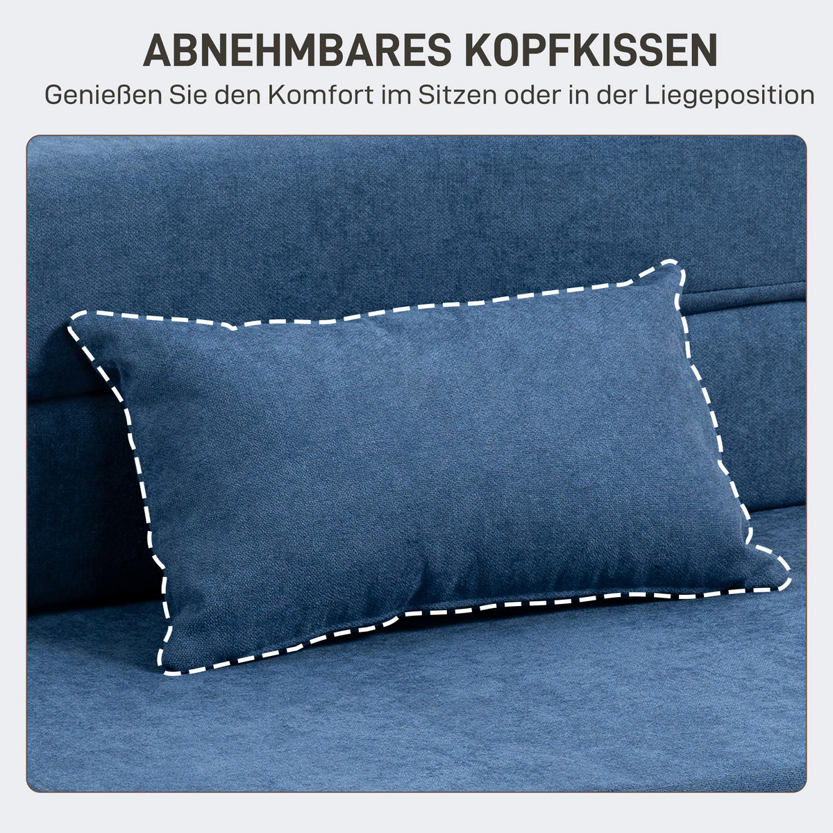 SCHLAFSESSEL 3 in 1 mit Bettfunktion 210L x 80B x 15H cm Dunkelblau - Blau, Kunststoff (80/15/210cm) - HOMCOM