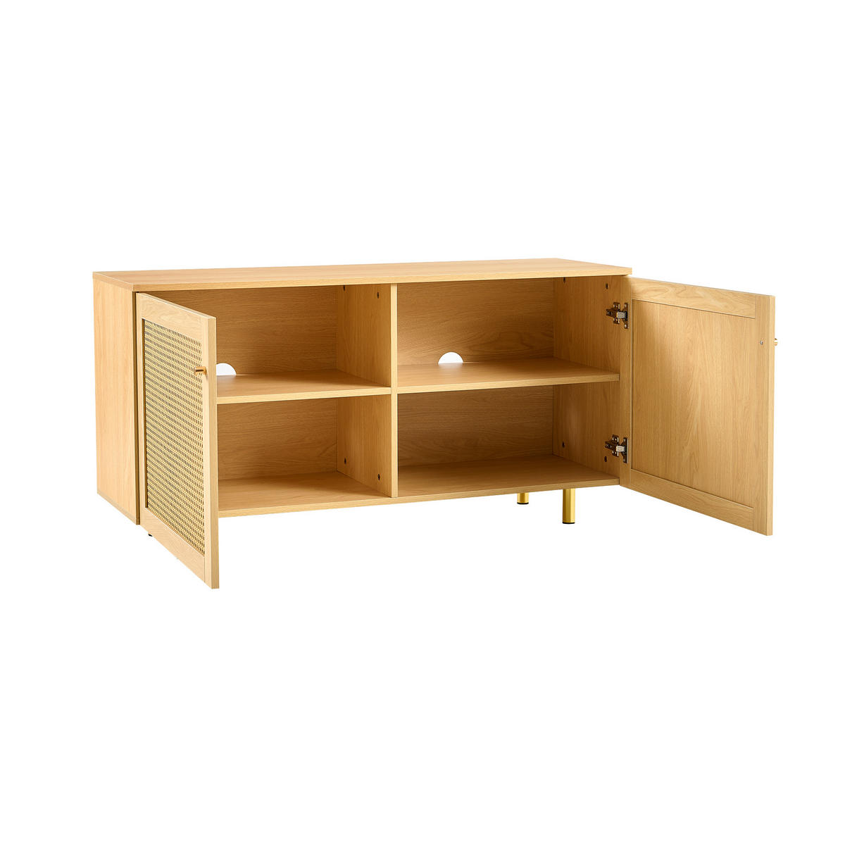 KOMODA ratan přírodní dřevo 120 cm, 2 dvířka - přírodní, kompozitní dřevo (120/63/40cm) - Urban Meuble