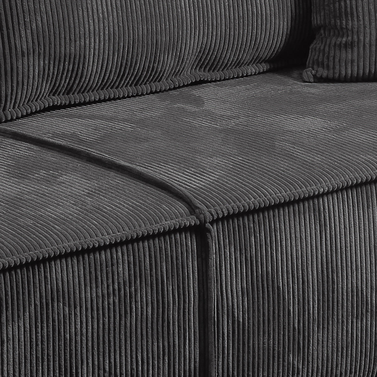 SOFA Isaac 4 Sitzplätze Dunkelgrau - Grau, Holzwerkstoff (255/85/105cm) - Petits-meubles