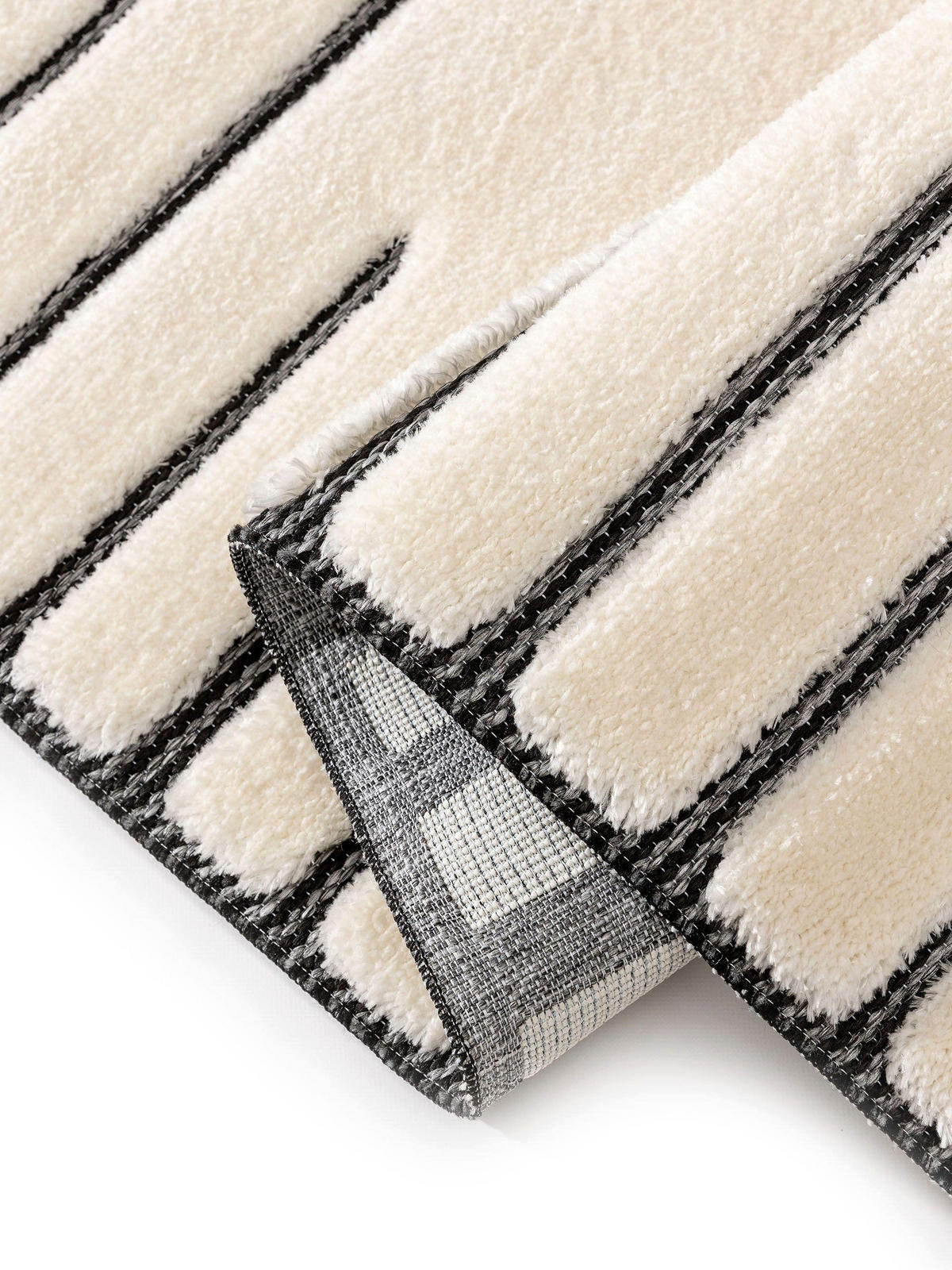 TEPPICH Elvy Cream/Grau 120x170 cm - Creme, Kunststoff (120/170cm) - benuta