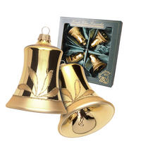 CHRISTBAUMSCHMUCK Glocken Goldfarbig 7cm (Glas / 4 Stk.) - Goldfarben, Glas (6/7/6cm) - Krebs Glas Lauscha