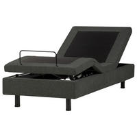 VERSTELLBARES-BETT 80/200 cm Dunkelgrau Duke II - Dunkelgrau/Schwarz, Textil (80/200cm) - Beliani