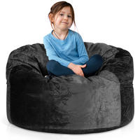 RIESEN-SITZSACK XXL JUMBO Velours 3ft - Schwarz, Textil (105/65/105cm) - Green Bean