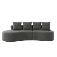 BIGSOFA Loungesofa,3er-Sofa,reich gepolstert,Leinenstoff,Dunkelgrau - Dunkelgrau, Textil (240/63/109cm) - LVHOM