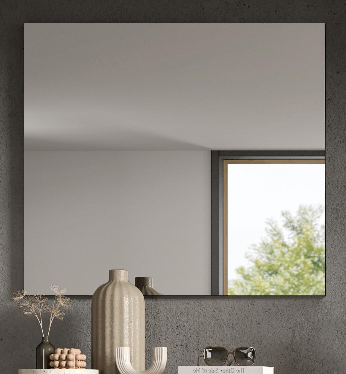 GARDEROBENSPIEGEL in grau, Wandspiegel 80 cm, Cooper - Grau, Glas/Holzwerkstoff (80/73/2cm) - Inn.Furn